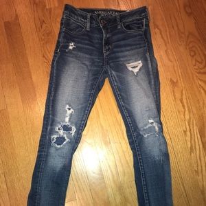 American Eagle High Rise Ripped Jeans